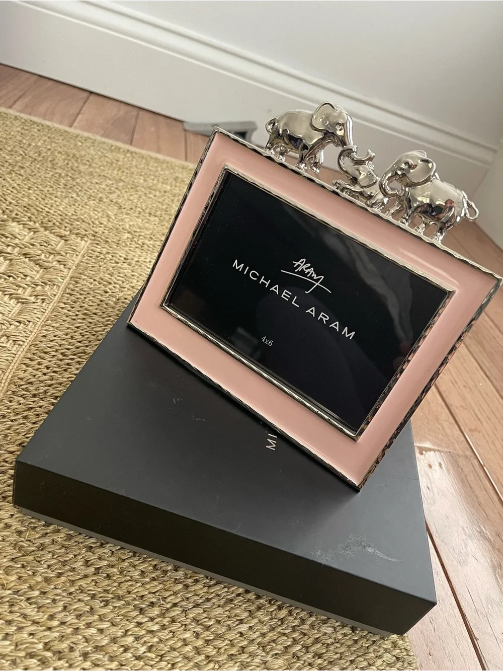 Michael Aram Pink Picture Frame with Silver Elephant Accents
